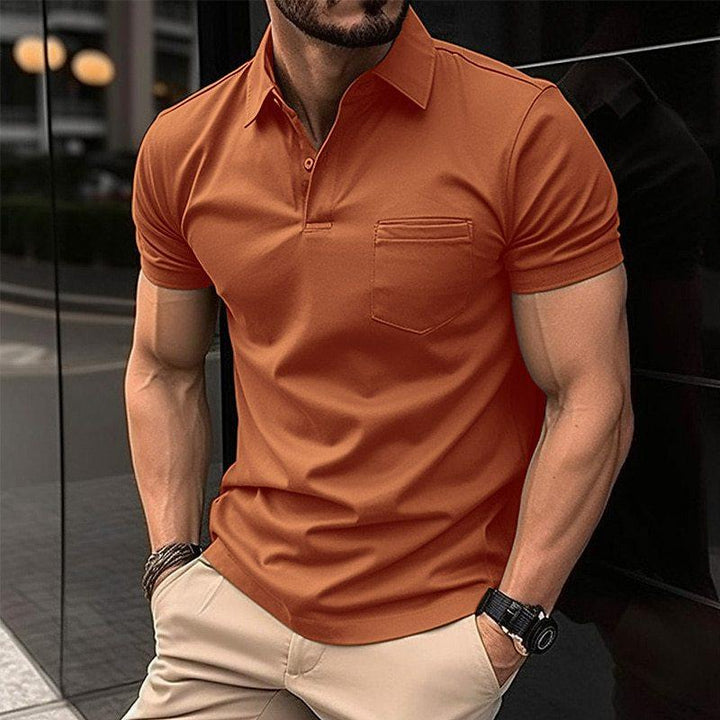 Polo slim fit homme avec poche poitrine – chemise manches courtes pour loisirs, business casual & look fitness