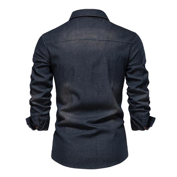 Marcellus - Camicia denim casual - Classica - Design versatile - Ideale per il lavoro da uomo