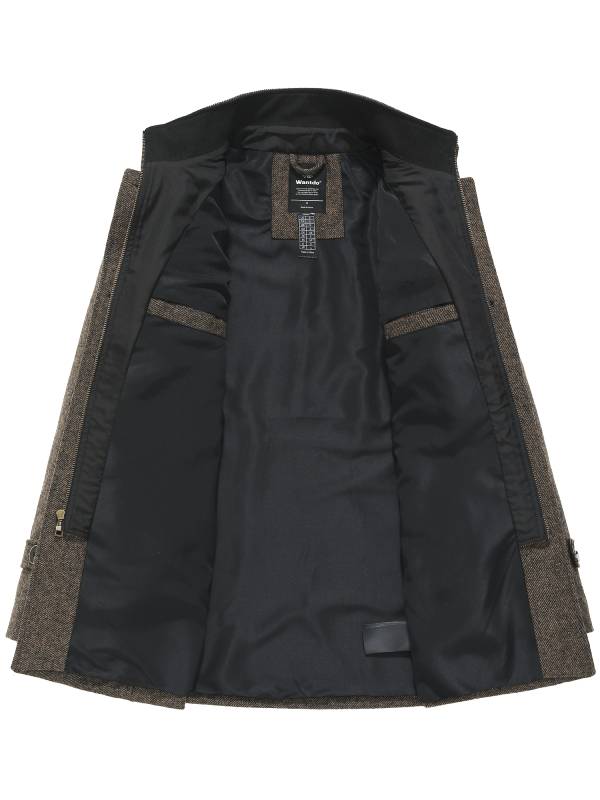 Bequemer Langer Wollmantel Mit Reißverschluss Und Knopf Für Herren | Perfekt für alltägliche Outfits