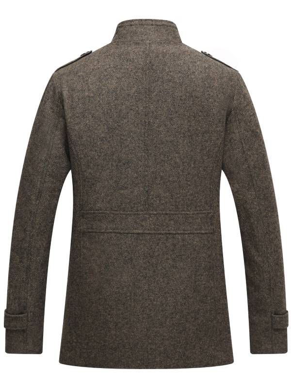 Bequemer Langer Wollmantel Mit Reißverschluss Und Knopf Für Herren | Perfekt für alltägliche Outfits