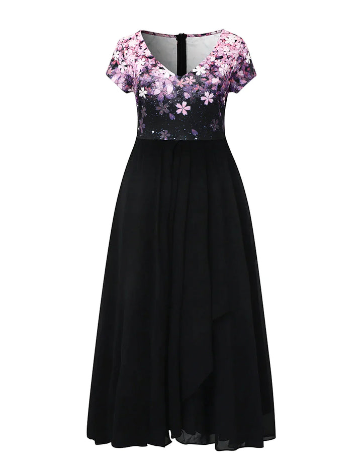 Cade Florale Élégance Robe Midi en Dentelle