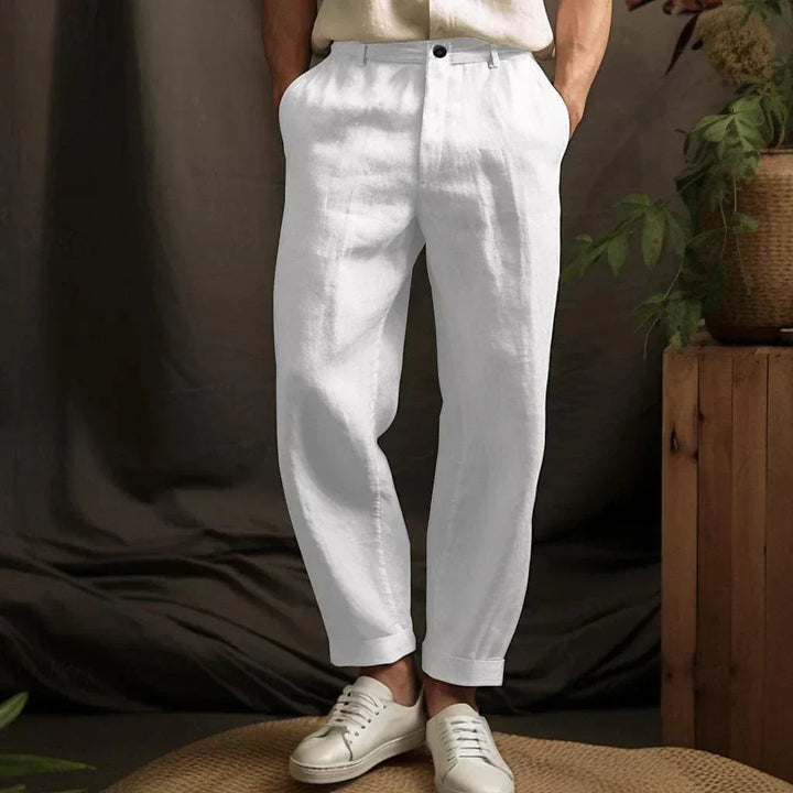 Elton - Pantalon décontracté en lin pour homme pour l'été