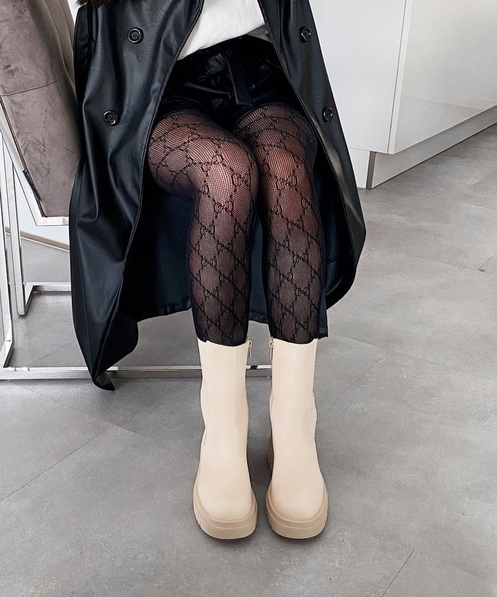 Long beige boots