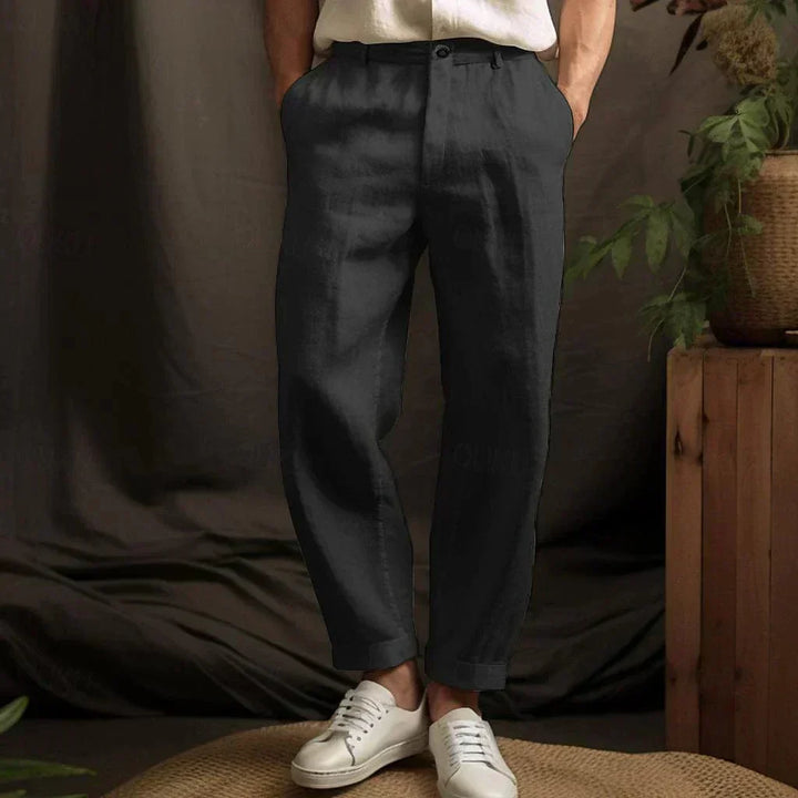 Elton - Pantalon décontracté en lin pour homme pour l'été