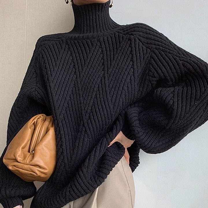 Lucia Comér - Pull à col roulé noir