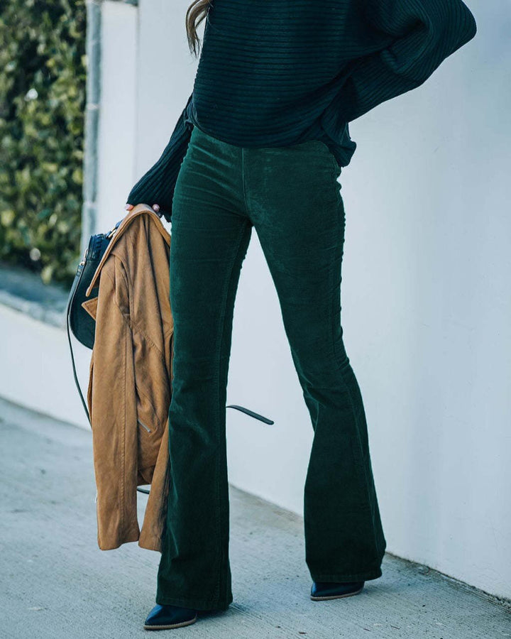 Laure - Taille élastique Pantalon décontracté Pantalon évasé mince