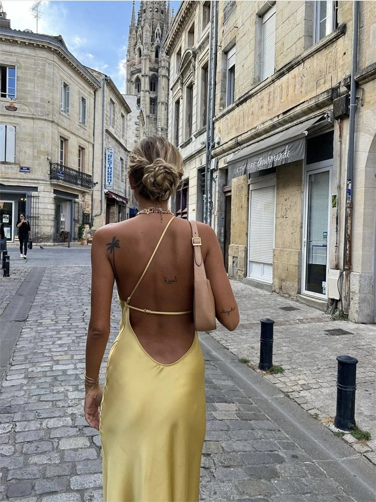 Adelaide - Elegante vestito midi giallo