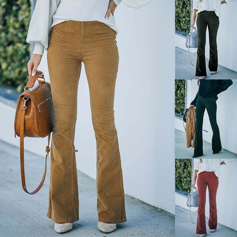 Laure - Taille élastique Pantalon décontracté Pantalon évasé mince