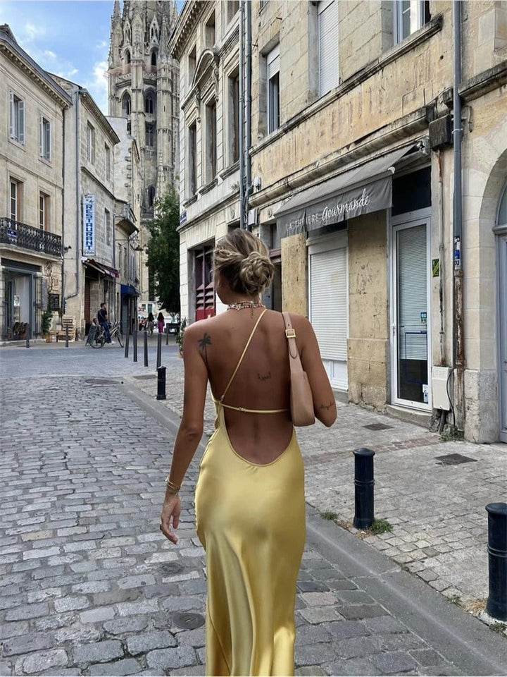 Adelaide - Elegante vestito midi giallo
