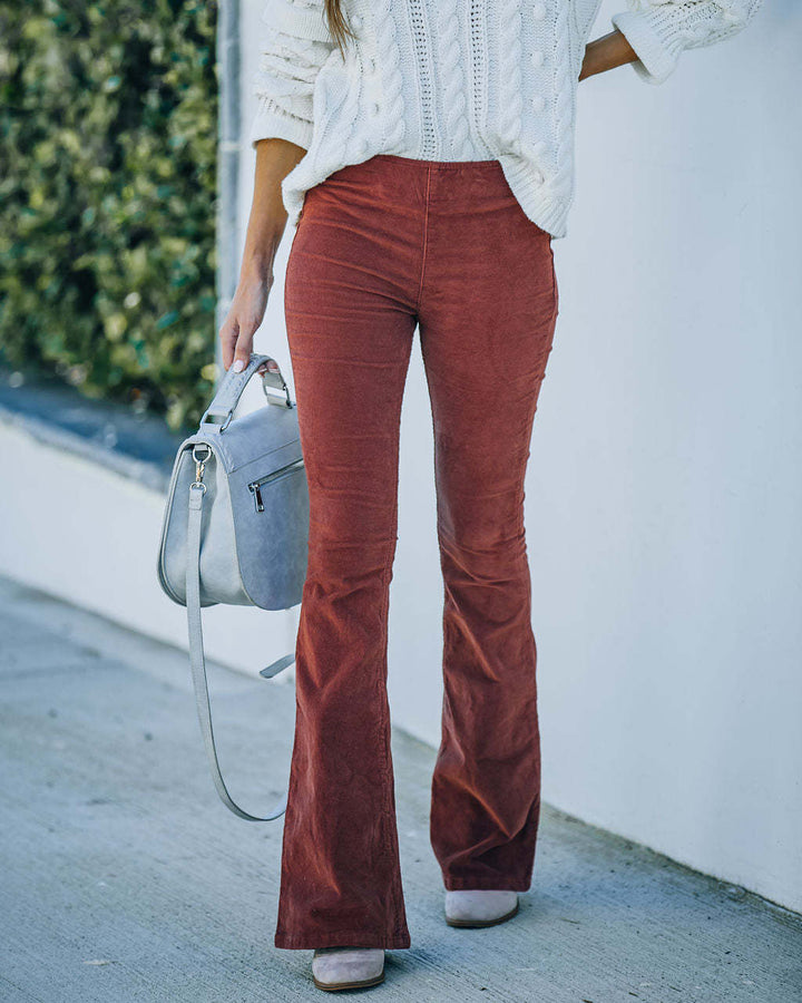 Laure - Taille élastique Pantalon décontracté Pantalon évasé mince