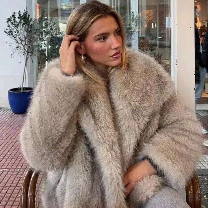 Milena - cappotto in pelliccia sintetica | ideale come cappotto per ogni occasione