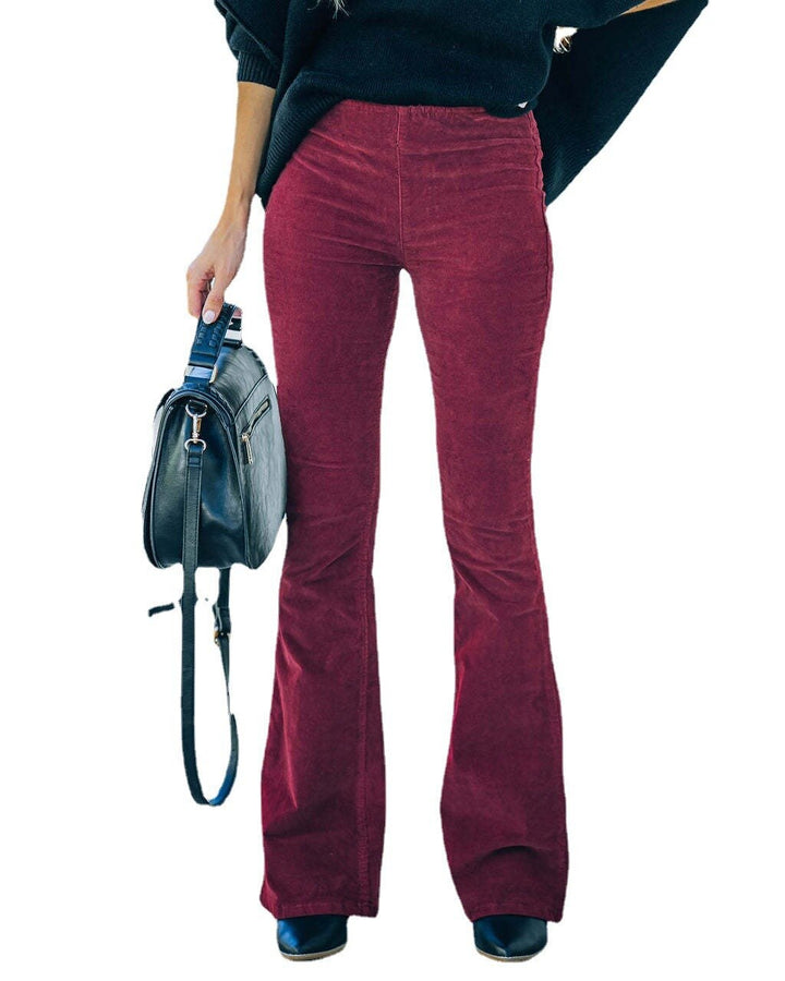 Laure - Taille élastique Pantalon décontracté Pantalon évasé mince