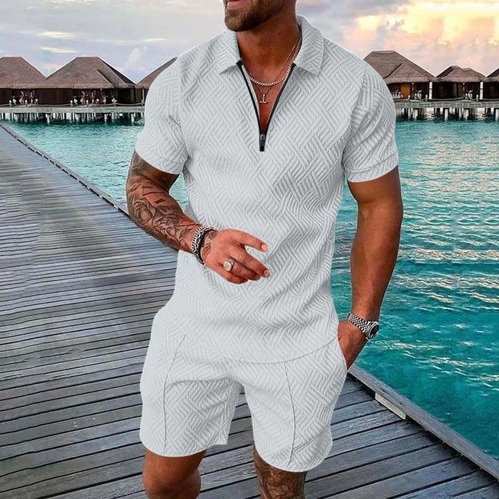 Top estivo da spiaggia con scollo a V, set 2 pezzi per uomo