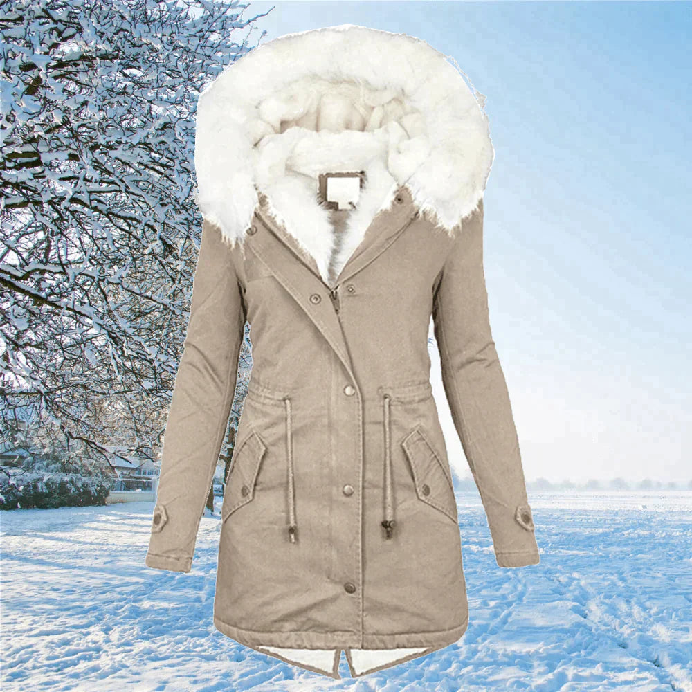 Parka-manteau Scarlett avec capuche et doublure en fourrure