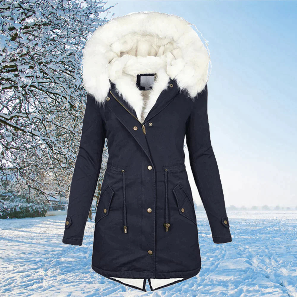 Parka-manteau Scarlett avec capuche et doublure en fourrure
