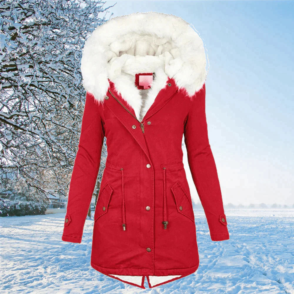 Parka-manteau Scarlett avec capuche et doublure en fourrure