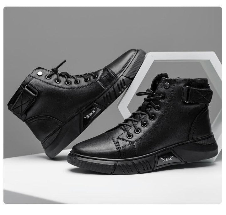 Martini - Bottes robustes pour hommes en cuir noir