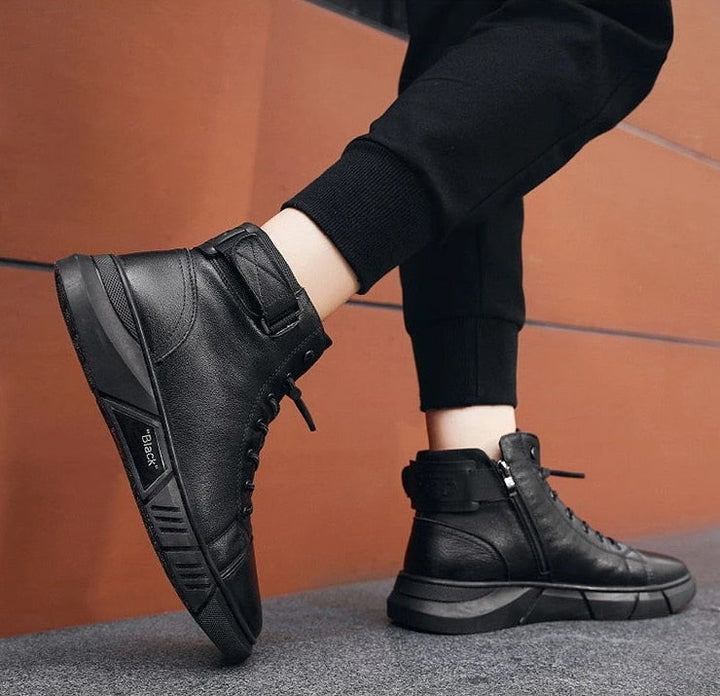 Martini - Bottes robustes pour hommes en cuir noir