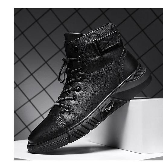 Martini - Bottes robustes pour hommes en cuir noir