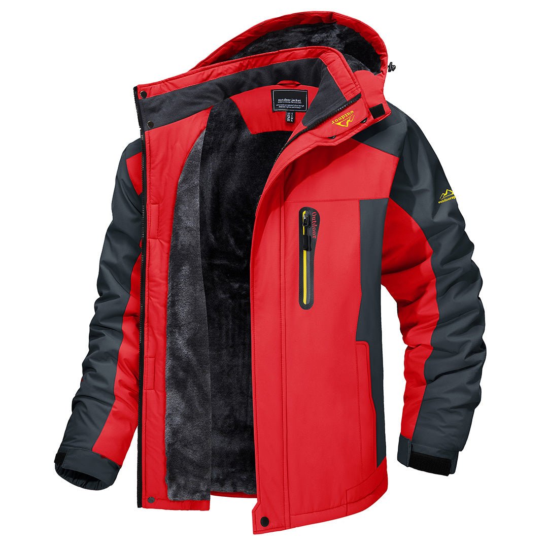 Veste de plein air imperméable avec capuche pour hommes – chaude, coupe-vent et respirante