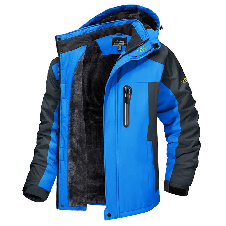 Veste de plein air imperméable avec capuche pour hommes – chaude, coupe-vent et respirante