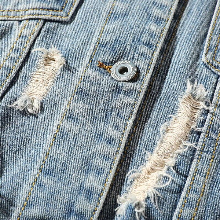 Mesha - veste en jean homme avec écusson au dos