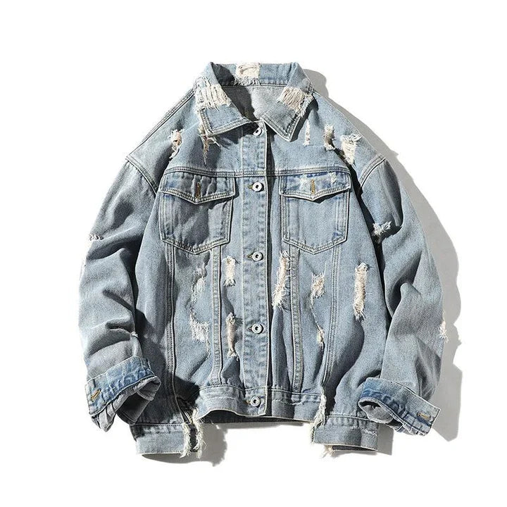 Mesha - veste en jean homme avec écusson au dos