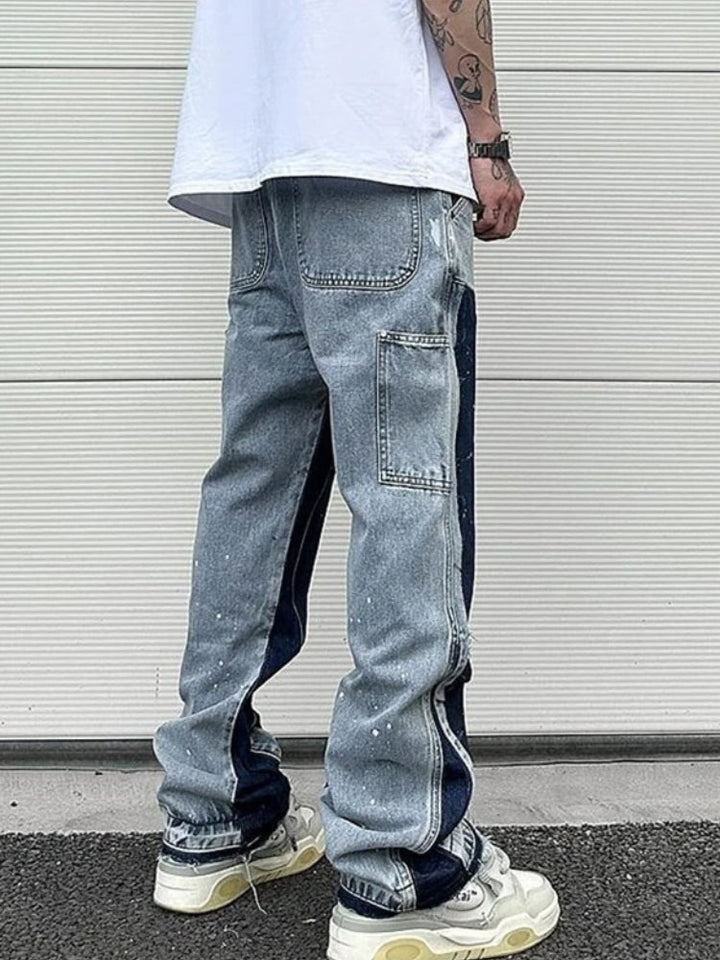 Vintage hose - Herren Denim Jeans Patched