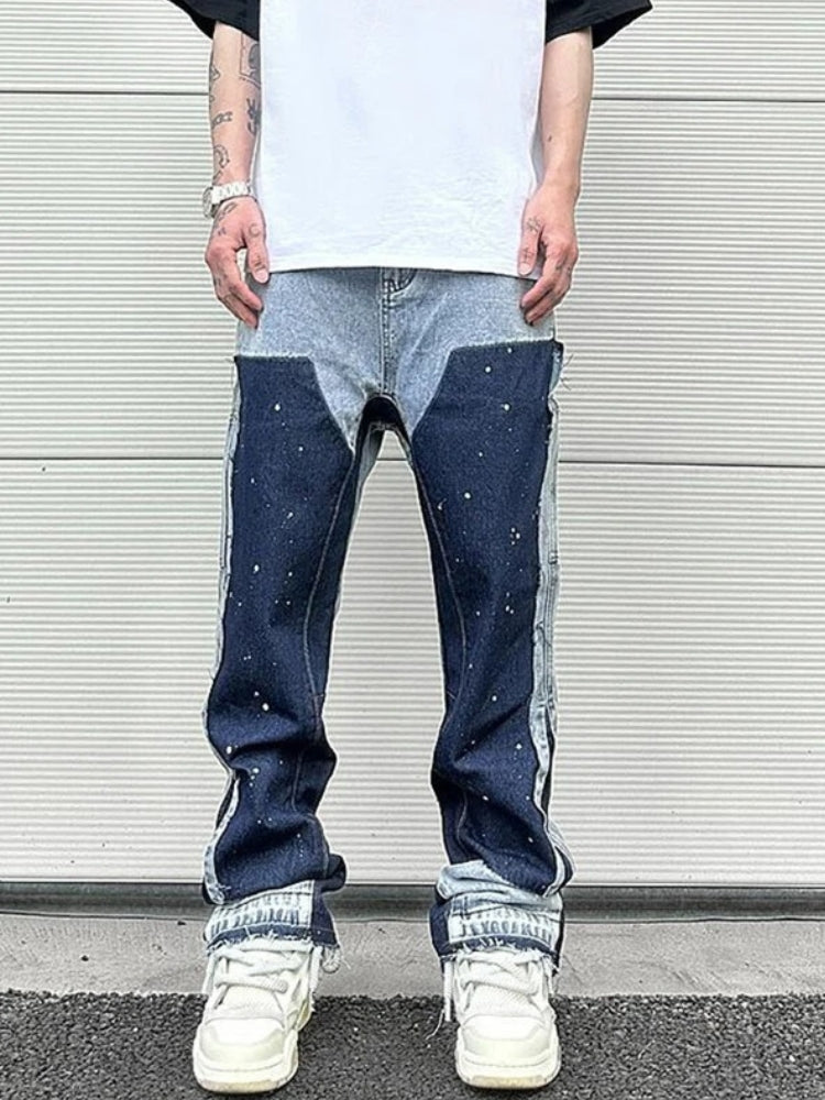 Vintage hose - Herren Denim Jeans Patched