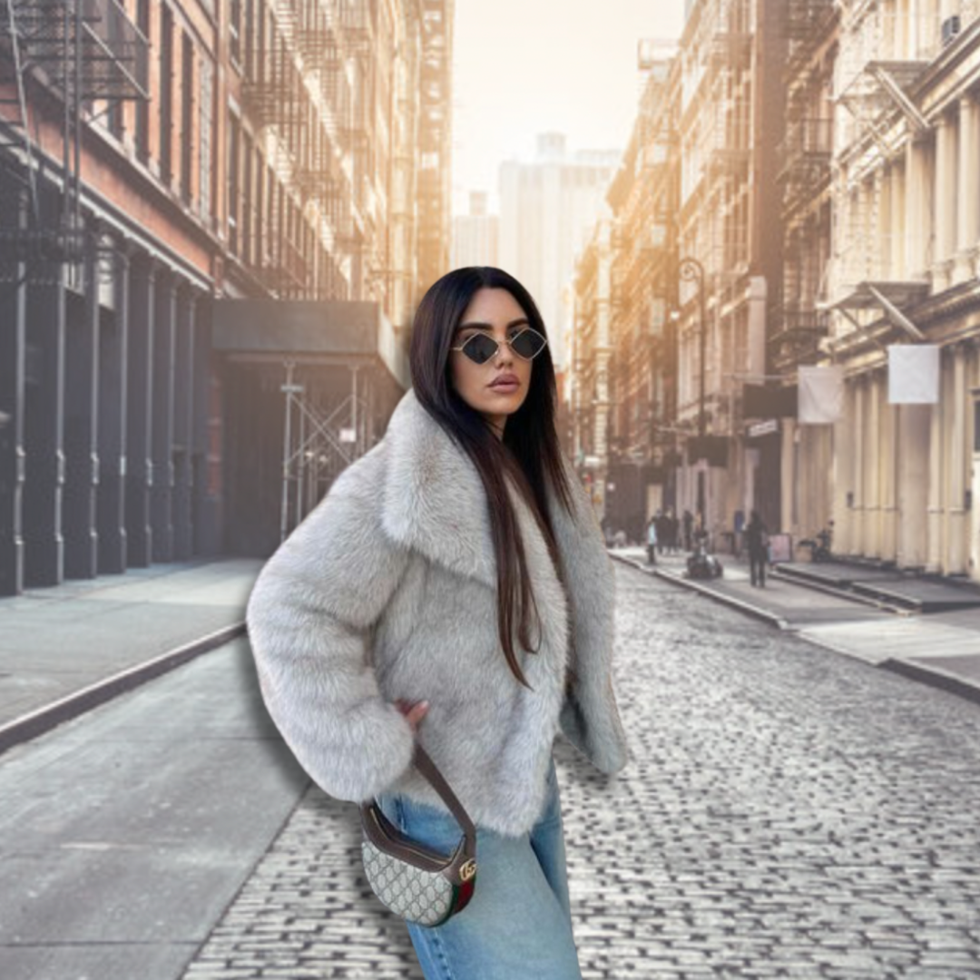 Milena - cappotto in pelliccia sintetica | ideale come cappotto per ogni occasione