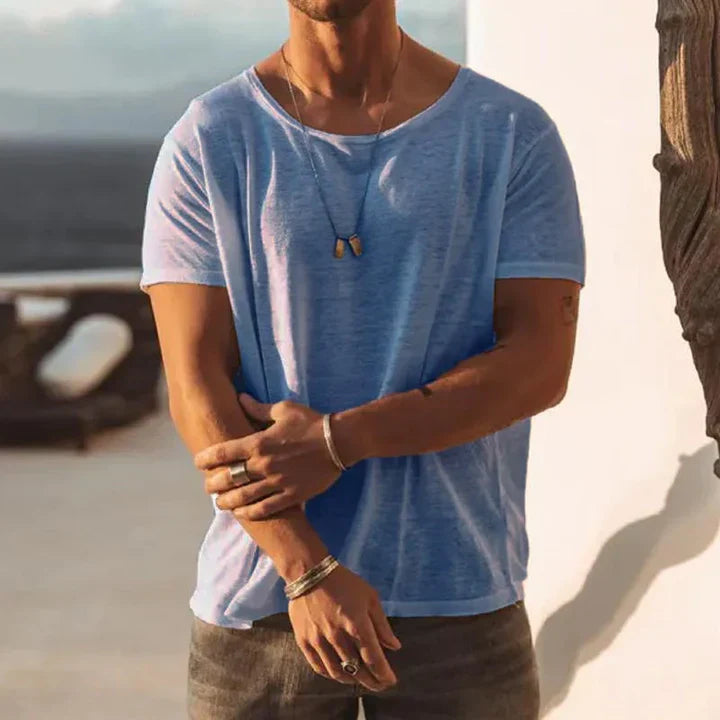 Herren T-Shirt mit Rundhalsausschnitt – Leichtes Sommer-Shirt im lässigen Look für Alltag, Urlaub & Streetstyle