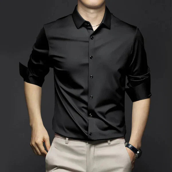Elegant men's business shirt with stretch – wrinkle-free long-sleeve shirt for office & events