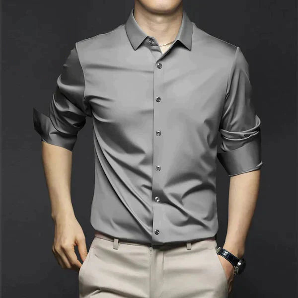 Elegant men's business shirt with stretch – wrinkle-free long-sleeve shirt for office & events