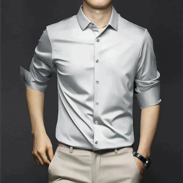 Elegant men's business shirt with stretch – wrinkle-free long-sleeve shirt for office & events