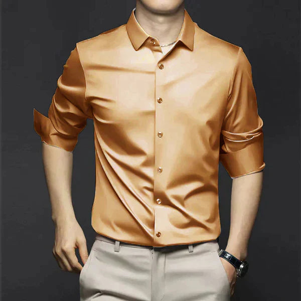 Elegant men's business shirt with stretch – wrinkle-free long-sleeve shirt for office & events