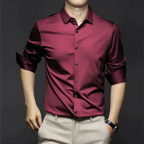 Elegant men's business shirt with stretch – wrinkle-free long-sleeve shirt for office & events