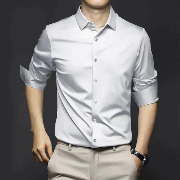 Elegant men's business shirt with stretch – wrinkle-free long-sleeve shirt for office & events