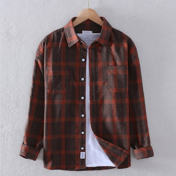 Chemise décontractée à carreaux pour homme