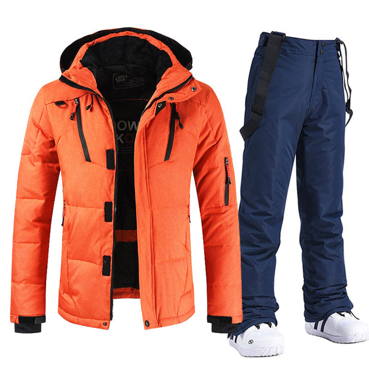 Yenien | Combinaison de ski imperméable et coupe-vent avec capuche et pantalon à bretelles