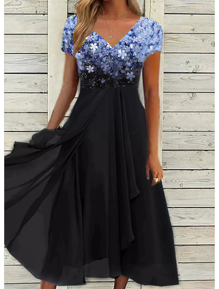 Cade Florale Élégance Robe Midi en Dentelle