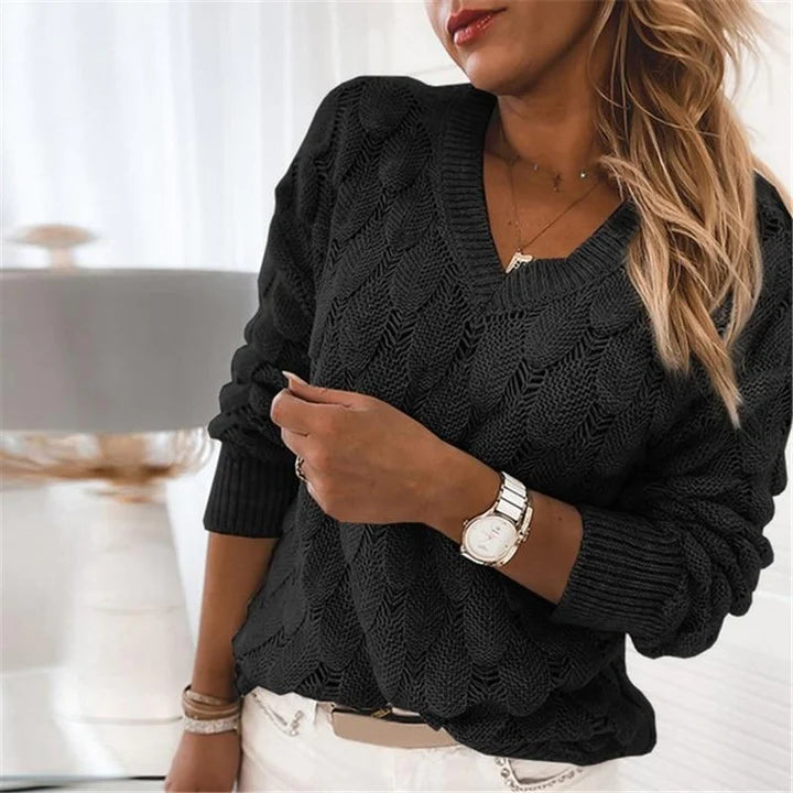 ALETA | Pull classique en maille à col en V