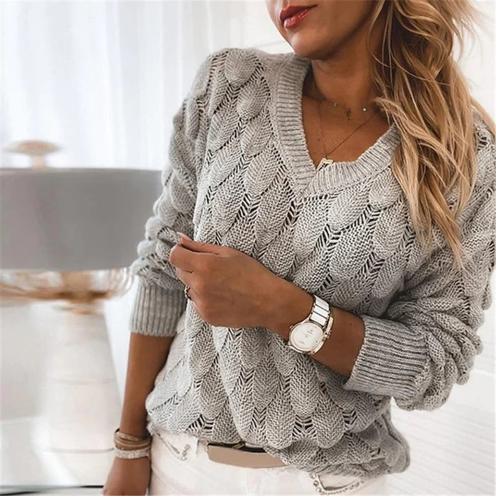 ALETA | Pull classique en maille à col en V