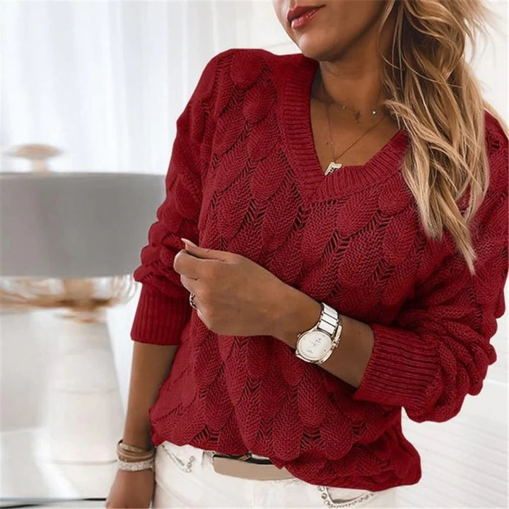 ALETA | Pull classique en maille à col en V