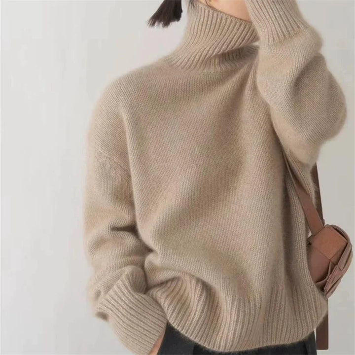 Oversize Rollkragenpullover Damen – Weicher Strickpullover im Minimal-Style für Herbst & Winter