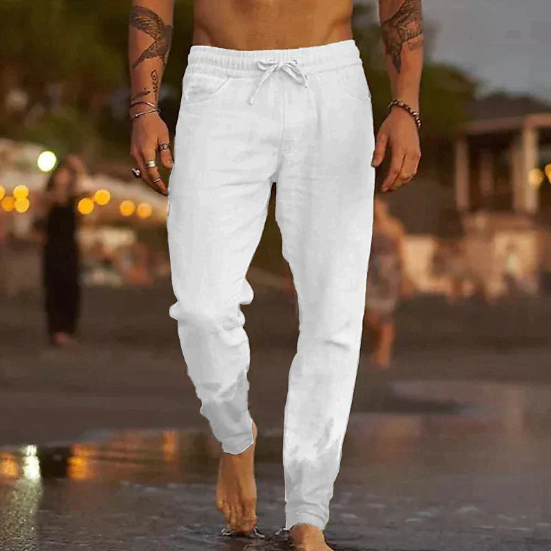 MAIKO - Pantaloni casual in lino per uomo