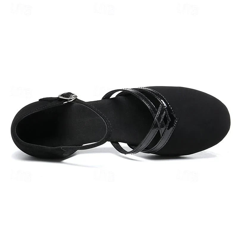 Damen Pumps mit Blockabsatz und Riemchen – Elegante Tanzschuhe mit Schnalle & Kreuzriemen – Bequeme Low Heels für Alltag, Büro & Events