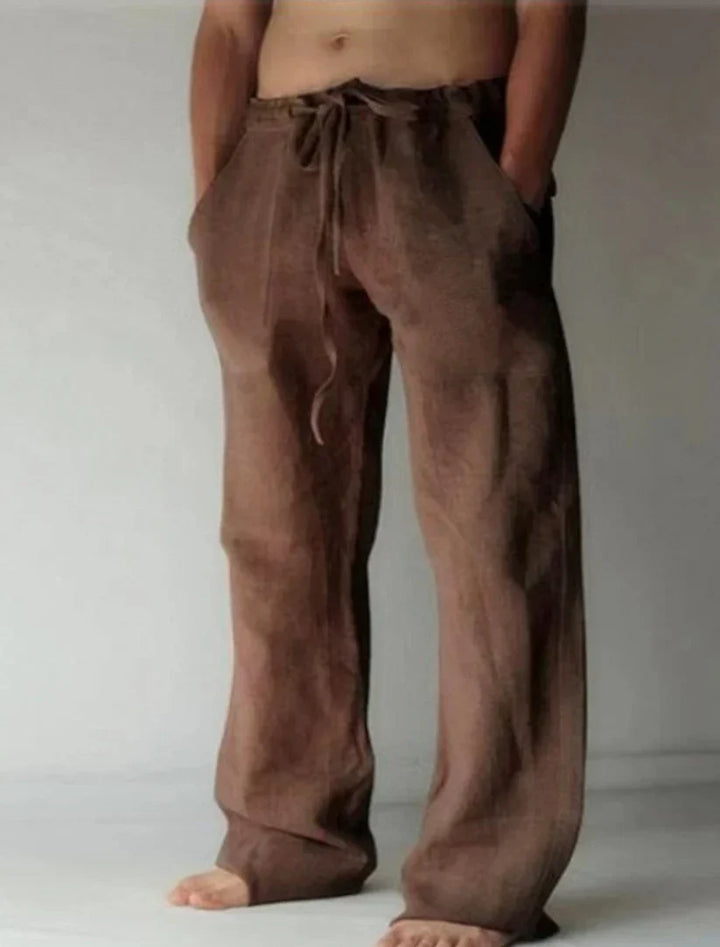 Herren Leinenhose mit Kordelzug – Luftige Freizeithose in weiter Passform für Sommer, Strand & Entspannung