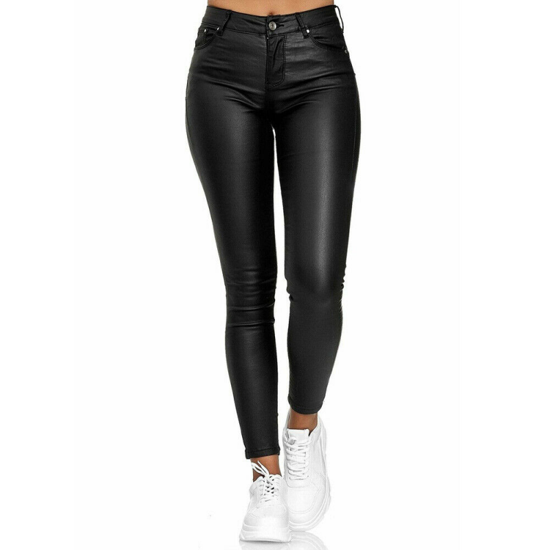 Valériane - Longues pantalons en cuir