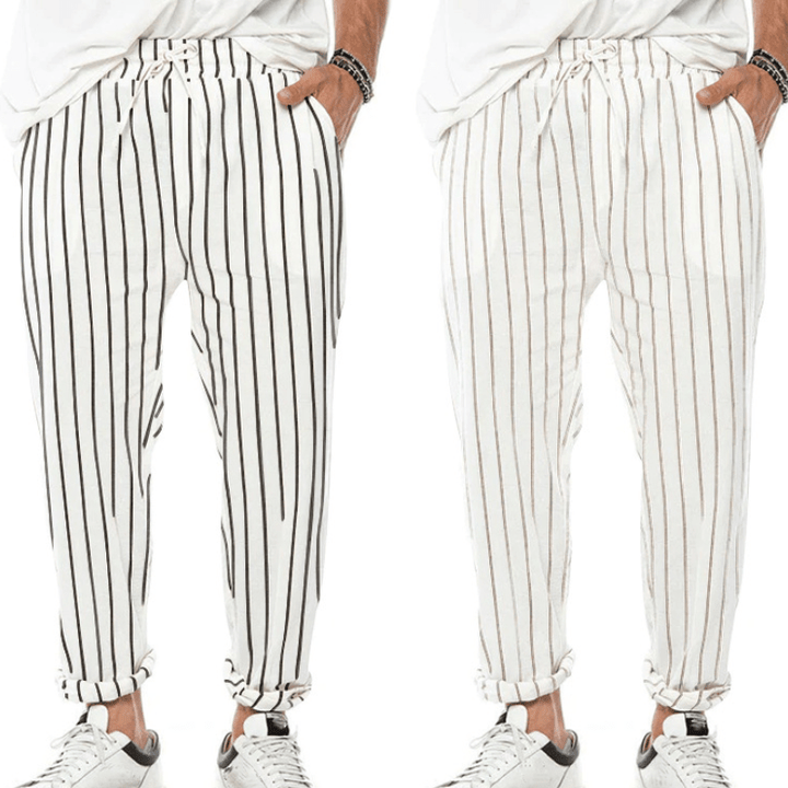Michael - lässige gestreifte Hose mit Kordelzug für Männer