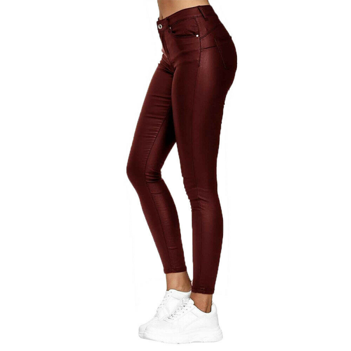 Valériane - Longues pantalons en cuir